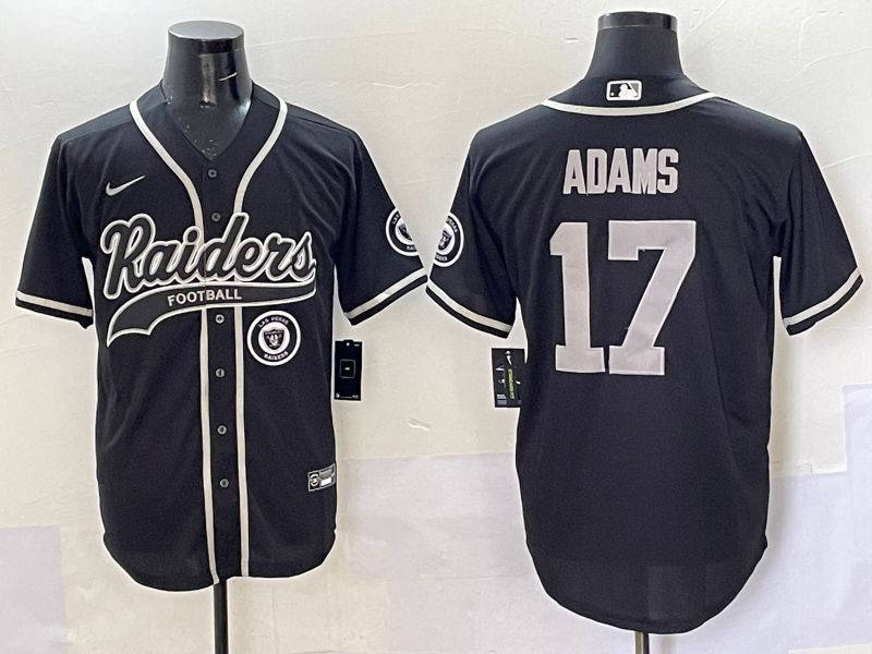 Men 2025 Oakland Raiders 17 Adams Black Joint Name Nike Limited NFL Jersey style 8